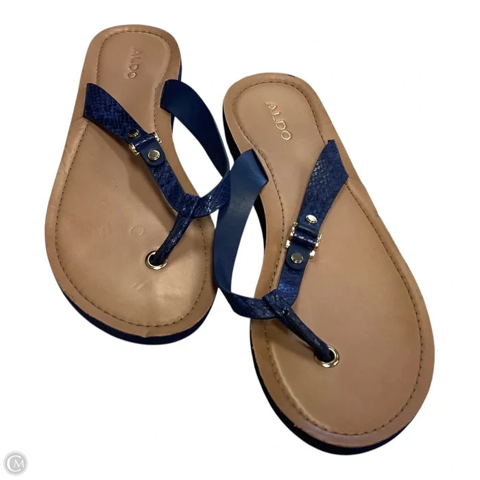 Sandals Flip Flops By Aldo In Blue, Size: 7.5