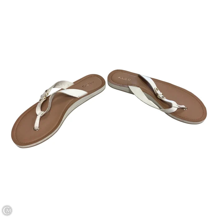Sandals Flip Flops By Aldo In White, Size: 7.5