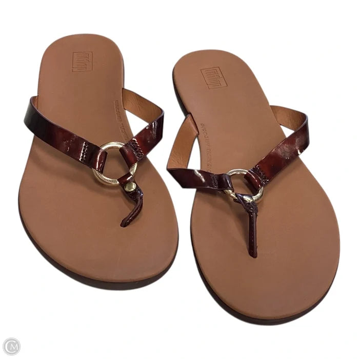 Sandals Flip Flops By Fitflop In Brown, Size: 8.5