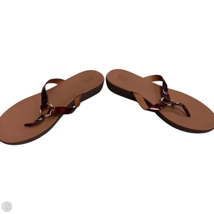 Sandals Flip Flops By Fitflop In Brown, Size: 8.5