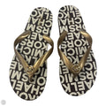 Sandals Flip Flops By Michael By Michael Kors In Brown & Gold, Size: 8
