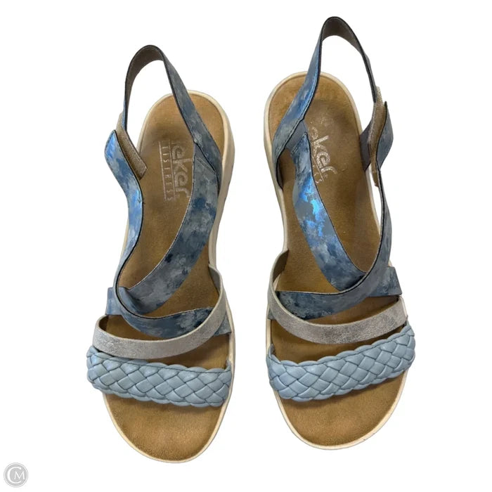 Sandals Heels Platform By Riekers In Blue, Size: 9.5