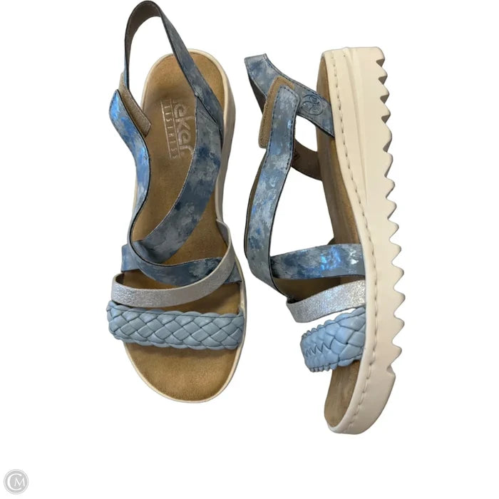 Sandals Heels Platform By Riekers In Blue, Size: 9.5