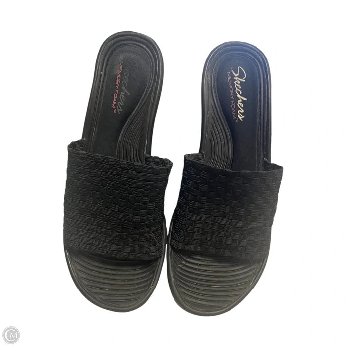 Sandals Heels Platform By Skechers In Black, Size: 7