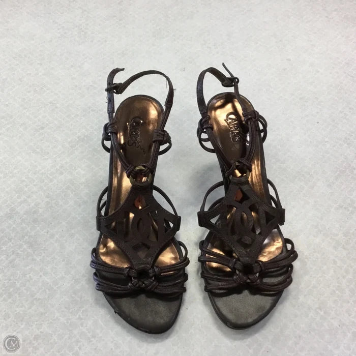 Sandals Heels Stiletto By Carlos By Carlos Santana In Brown, Size: 6