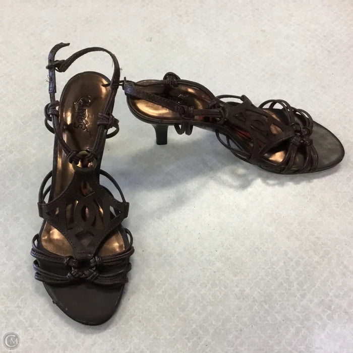 Sandals Heels Stiletto By Carlos By Carlos Santana In Brown, Size: 6