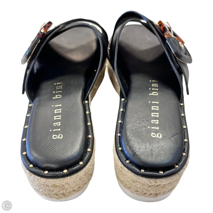 Sandals Heels Wedge By Gianni Bini In Black, Size: 6