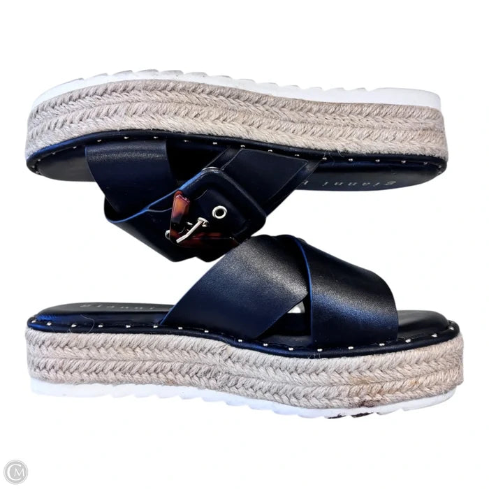 Sandals Heels Wedge By Gianni Bini In Black, Size: 6