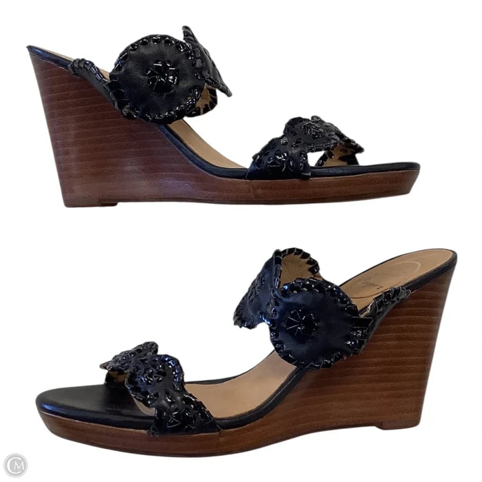 Sandals Heels Wedge By Jack Rogers In Black, Size: 7
