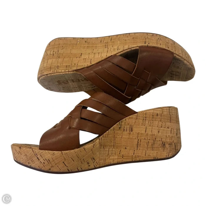 Sandals Heels Wedge By Korks In Brown, Size: 7
