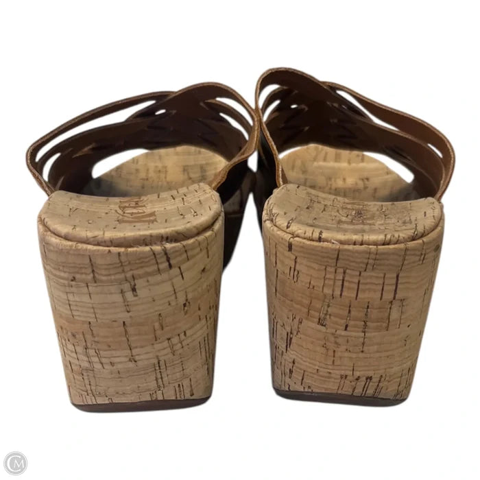Sandals Heels Wedge By Korks In Brown, Size: 7