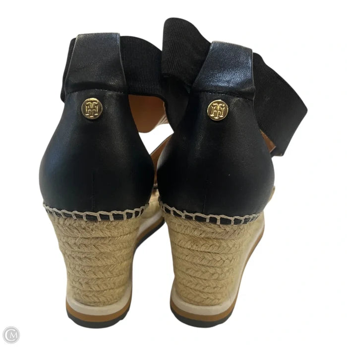 Sandals Heels Wedge By Tommy Hilfiger In Black & Brown, Size: 9