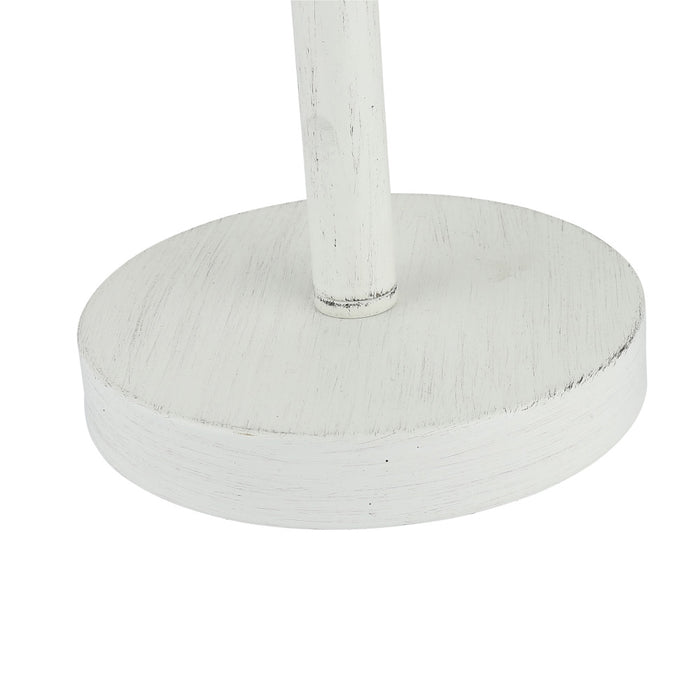 Sasha White Metal and Tan Wood 25-Inch Table Lamp