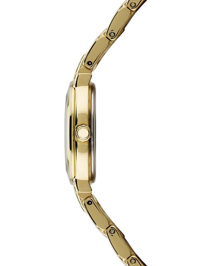 Seiko Womens Solar Tressia Diamond Watch - Gold-Tone - Mother of Pearl Dial - SUP356A