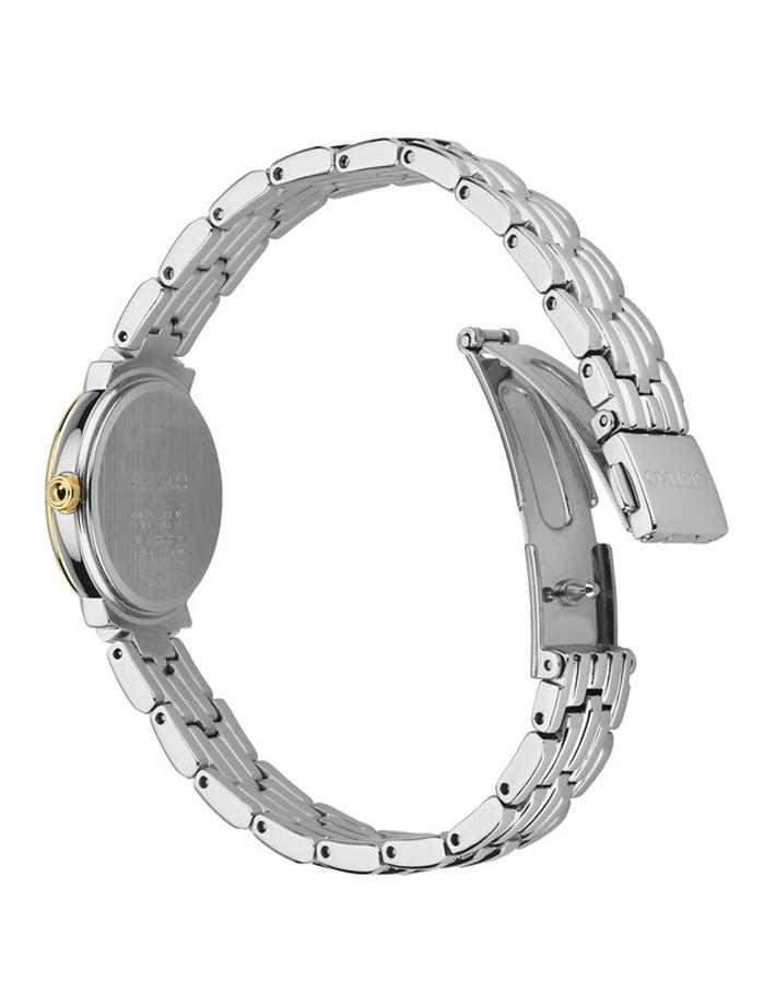 Seiko Womens Tressia Solar Diamond Watch - Mother of Pearl - Two-Tone Bracelet - SUP354B