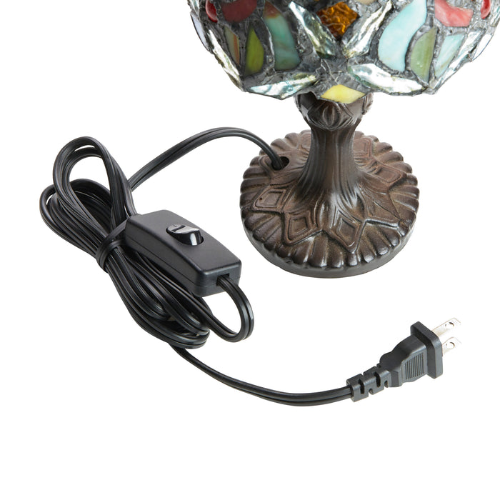 Set of 4 Family Favorites Tiffany Style Stained Glass Mini Accent Lamps - Cord