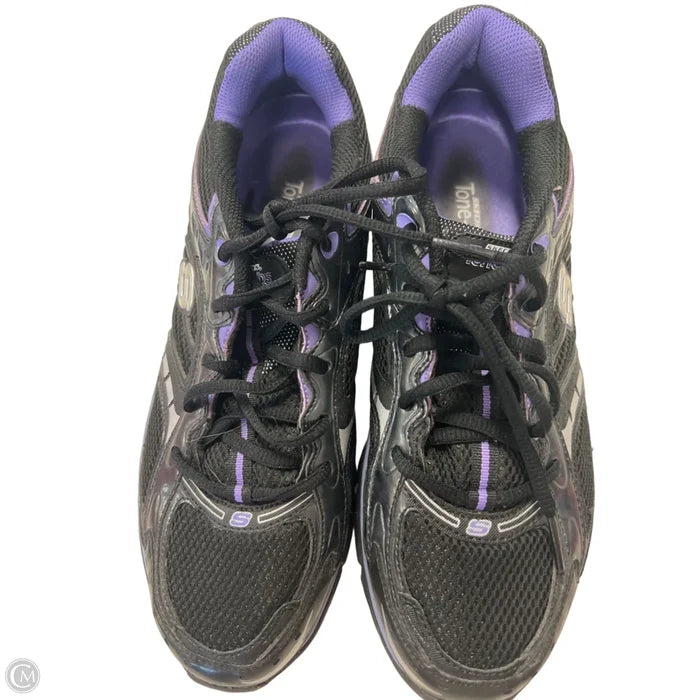 Shoes Athletic By Skechers In Black & Purple, Size: 9.5