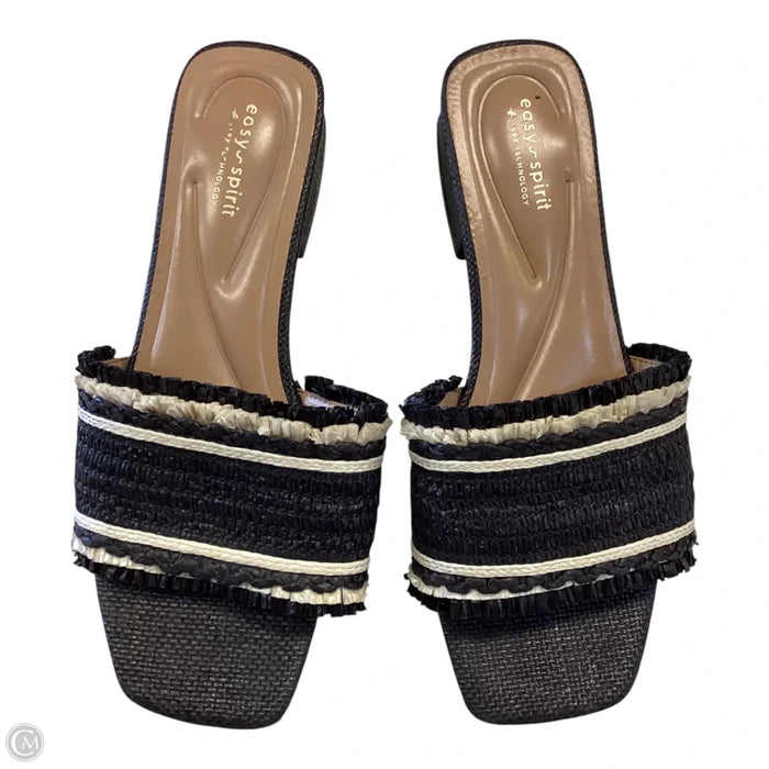 Shoes Heels Block By Easy Spirit In Blue & White, Size: 9.5