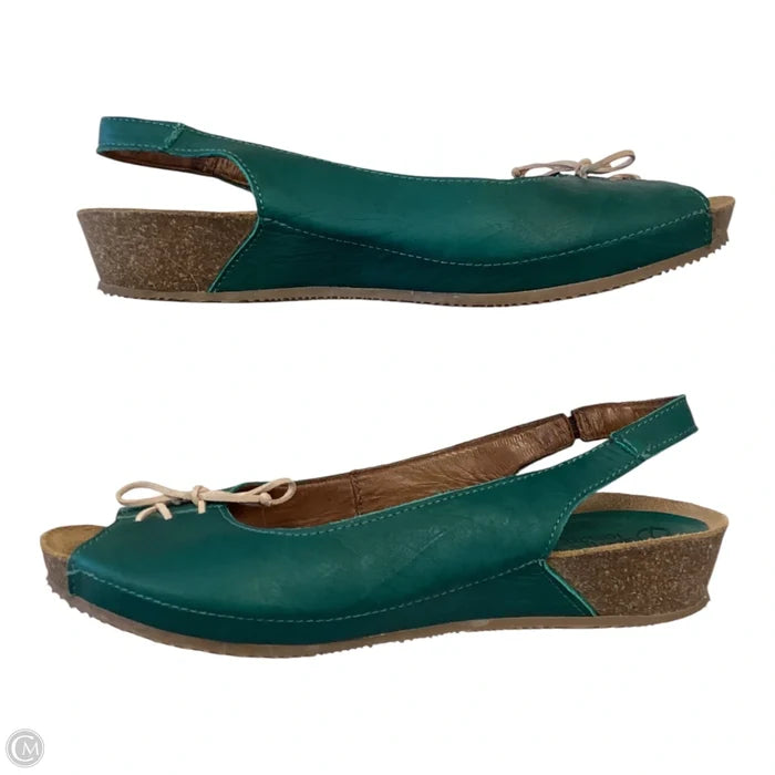 Shoes Heels Wedge By Clothes Mentor In Green, Size: 9.5