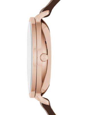 Skagen Womens Hagen Watch - White Dial - Brown Leather Strap - Gold-Tone - SKW2356A_c84c698f-3dbf-4b7a-98a1-e07fcc158ec1