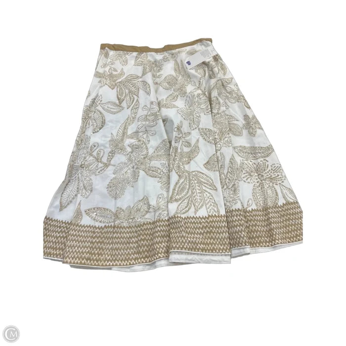 Skirt Midi By Ana In Tan & White, Size: 6p