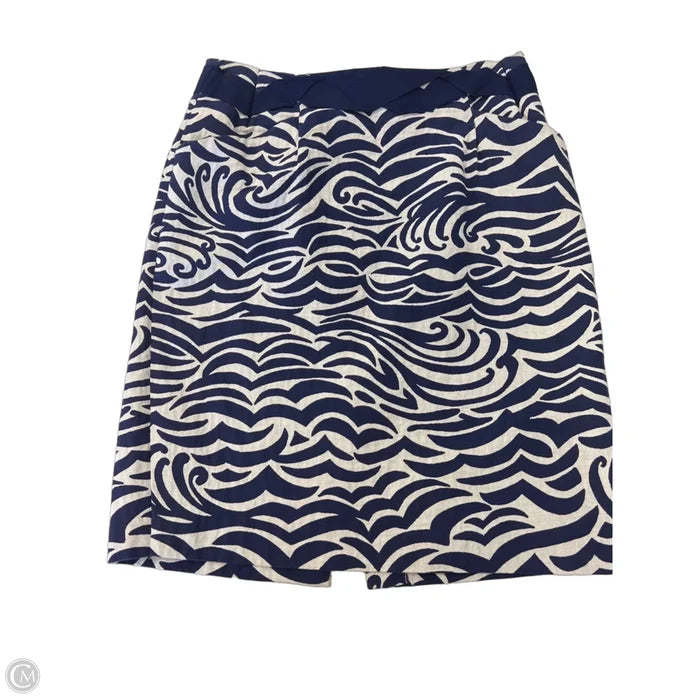 Skirt Midi By Antonio Melani In Blue & White, Size: 10