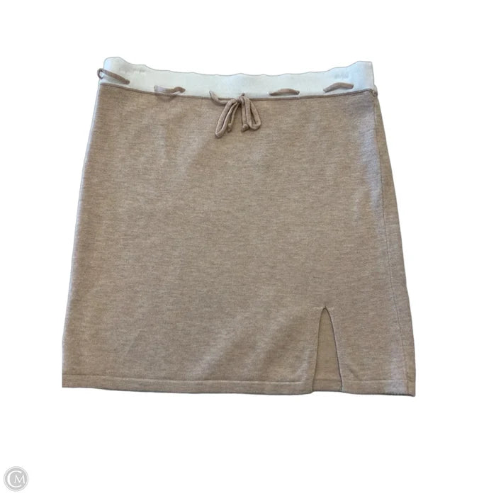 Skirt Mini & Short By Dee Elly In Tan & White, Size: L