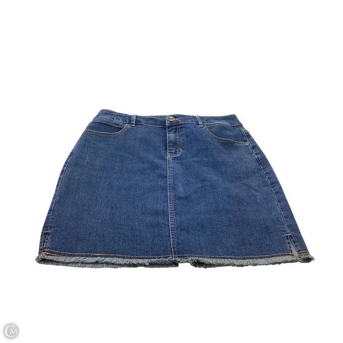 Skirt Mini & Short By Versona In Blue Denim, Size: 8