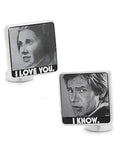 Star Wars Princess Leia & Han Solo; I Love You. I Know. Cufflinks - Silver Tone - SW-ILYIK-SL_33182b8f-ae8b-4b0b-b4e9-790b15723aef