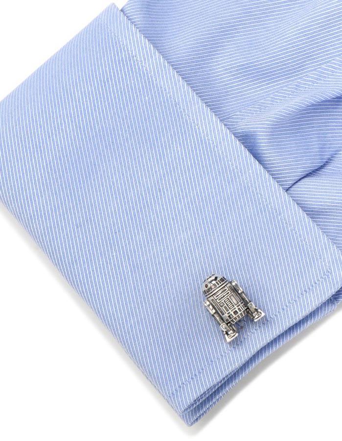 Star Wars R2D2 3D Cufflinks - Moving Head - Logo Swivel Closure - SW-R2MOV-3DB