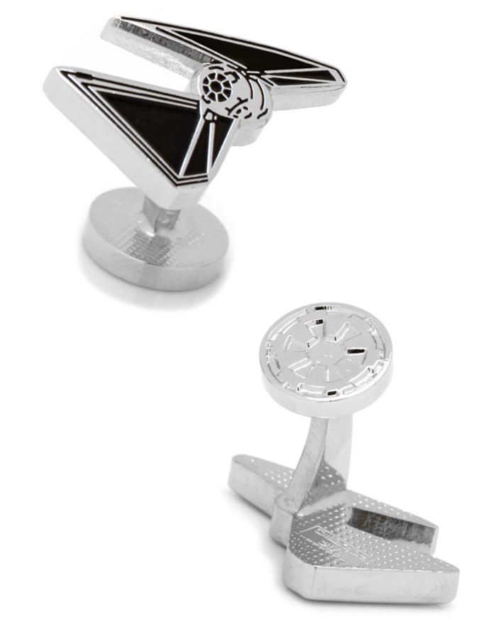 Star Wars TIE Striker Cufflinks - Silver Tone & Black Enamel - SW-TIES-SL