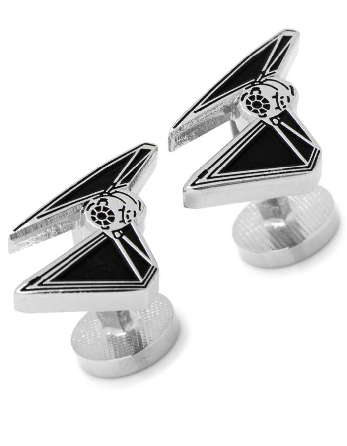 Star Wars TIE Striker Cufflinks - Silver Tone & Black Enamel - SW-TIES-SLA