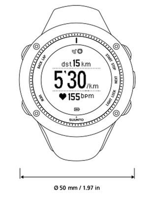 Suunto Ambit2 R  White Runners GPS Watch - Positive - Includes Heart Rate Belt - SS020658000B