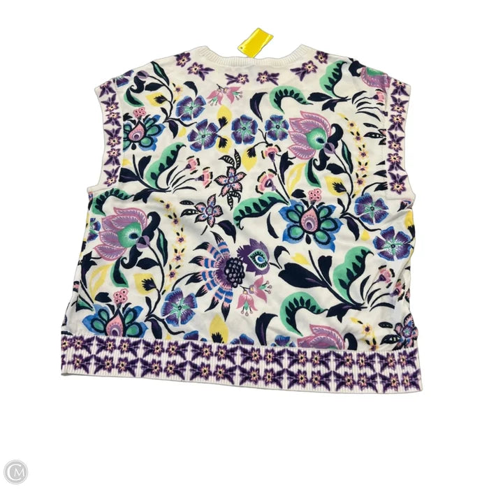Sweater Short Sleeve By Talbots In Floral Print, Size: M