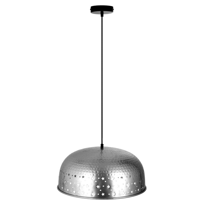Sybil 17.75"W Star-Shaped Cutout Silver Pendant Light-Off