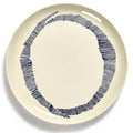 Tallrik - White Swirl-stripes Blue 2-pack