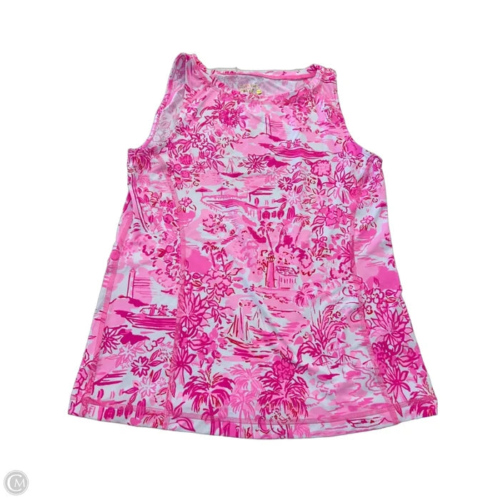 Tank Top Designer By Lilly Pulitzer In Pink & White, Size: Xs