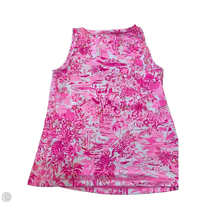 Tank Top Designer By Lilly Pulitzer In Pink & White, Size: Xs