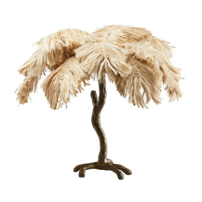 The 30" H Sammy Bronze Tropical Palm Tree Table Lamp-On