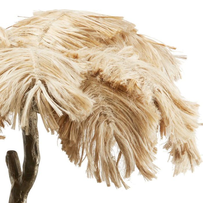 The 30" H Sammy Bronze Tropical Palm Tree Table Lamp. Shade closeup-On