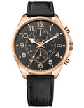 Tommy Hilfiger Mens Watch - Black Dial & Strap - Rose Gold-Tone Case - Day/Date - TH-1791273_cb24db16-669e-47d3-b501-29ce2c47b0b6
