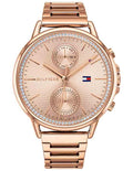 Tommy Hilfiger Womens Carly Watch - Rose Gold-Tone - Crystals - Bracelet - TH-1781915