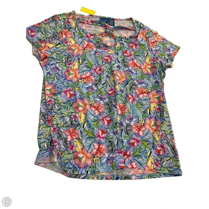 Top 2pc 3/4 Sleeve By Caribbean Joe In Floral Print, Size: M