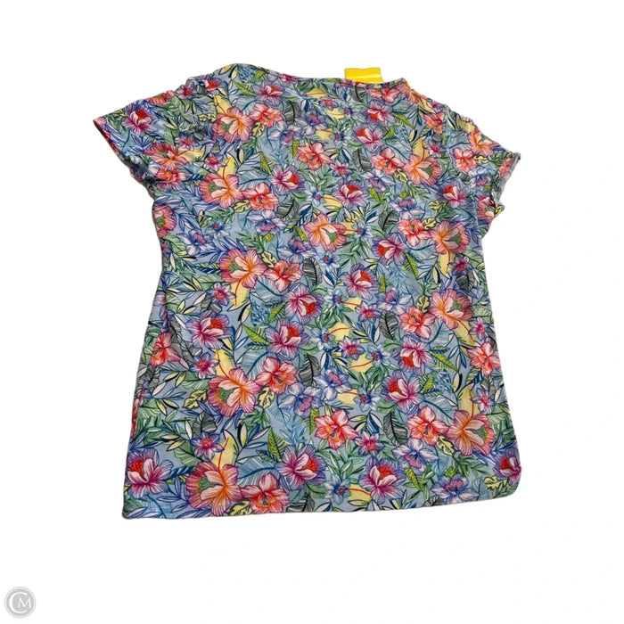 Top 2pc 3/4 Sleeve By Caribbean Joe In Floral Print, Size: M