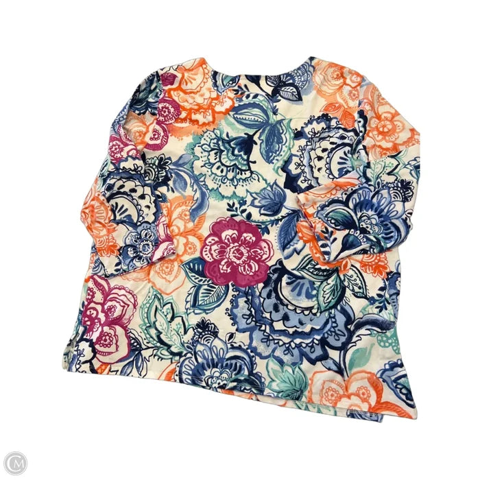 Top 3/4 Sleeve By Alfred Dunner In Multi-colored, Size: L
