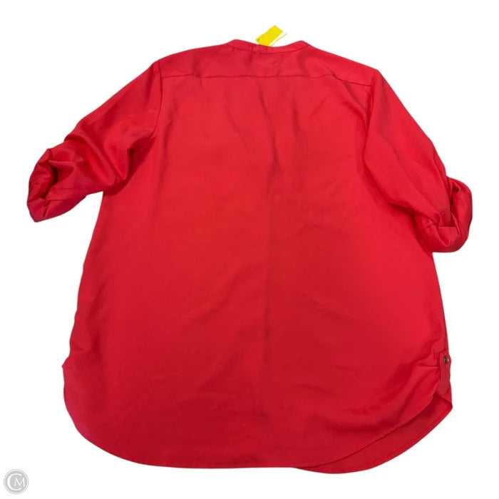 Top 3/4 Sleeve By Calvin Klein In Orange, Size: L