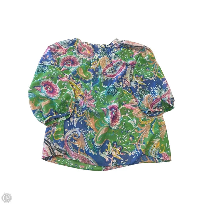 Top 3/4 Sleeve By Chaps In Paisley Print, Size: Xl