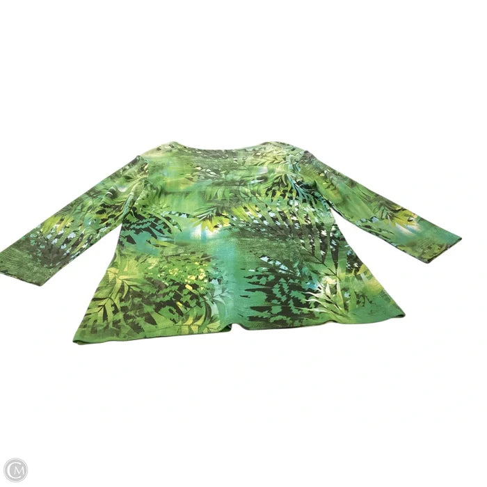 Top 3/4 Sleeve By Clothes Mentor In Tropical Print, Size: L