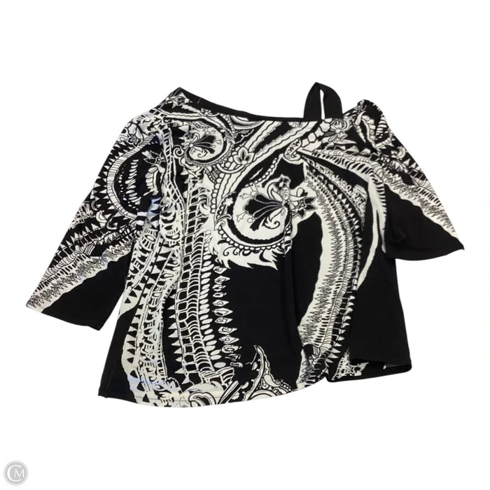 Top 3/4 Sleeve By Cmc In Black & White, Size: Xl