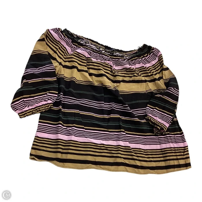Top 3/4 Sleeve By Dalia In Striped Pattern, Size: M